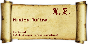 Musics Rufina névjegykártya